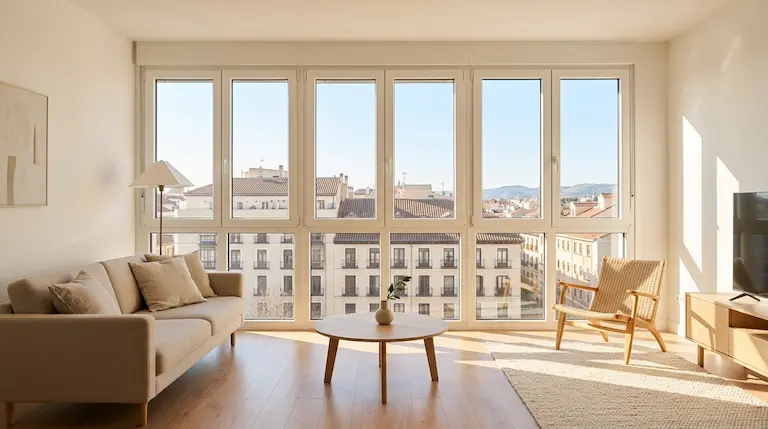 Ventana de PVC en vivienda